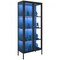 Black 4-Tier Steel Glass Display Curio Cabinet with LED Lights and with Adjustable Shelves